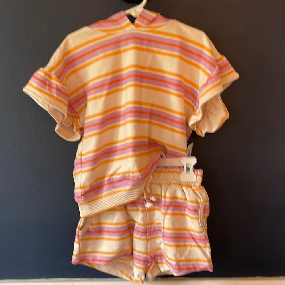 Jessica Simpson Kids Matching Set - Orange, Pink, Cream Stripes